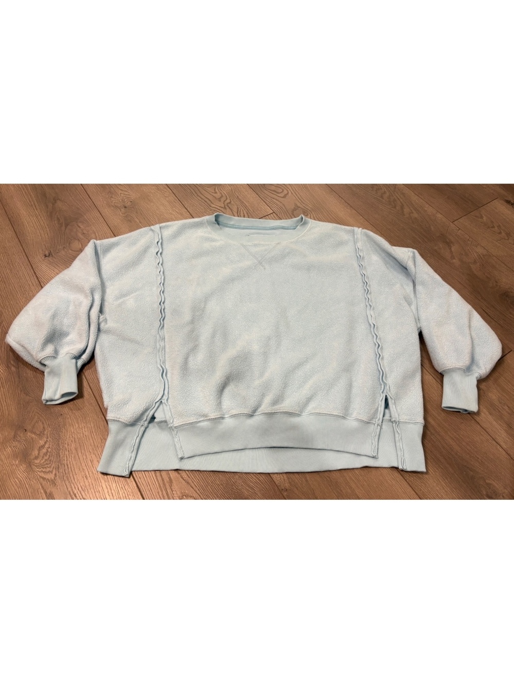 American Eagle light blue oversized seriously soft sweatshirt size xs